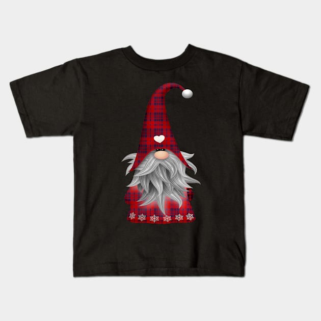 Christmas Gnome Red Plaid Kids T-Shirt by StacysCellar